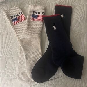 NWT two pairs Ralph Lauren socks size 9-11